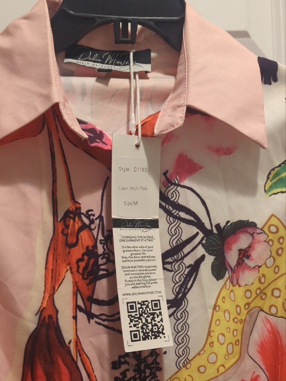 Pink Floral Print Shirt Dress with Belt - Picture 4 of 8